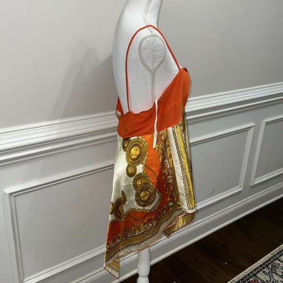 MKM Designs Handkerchief Bottom Silk Like Tunic Top - Picture 2 of 3